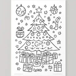 a4 christmas colouring page printed — single page activity sheet