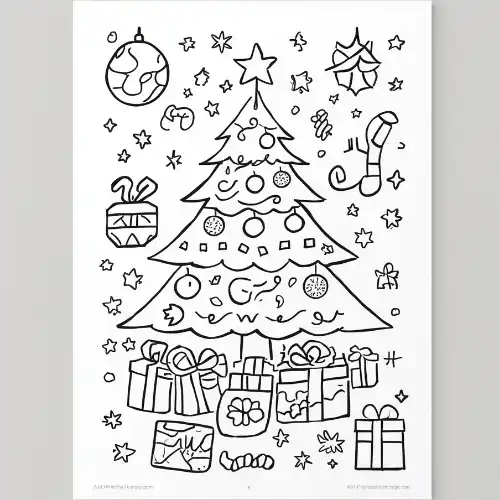 a4 christmas colouring page printed — single page activity sheet