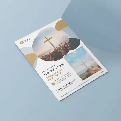 a4 church service flyer printed — single sheet business flyer leaflet