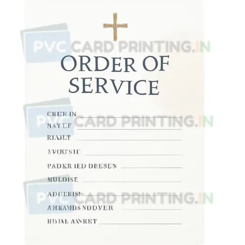 a4 church service order of service printed — order sheet single page