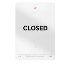 a4 closed sign a4 printed — single sheet closed print