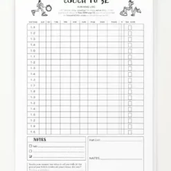 a4 couch to 5k log sheet printed — single sheet couch page