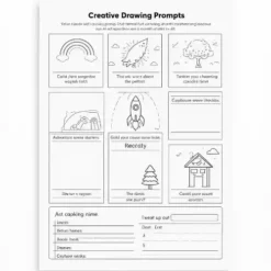 a4 creative drawing prompt printed — single page activity sheet