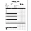a4 crossfit wod log sheet printed — single sheet crossfit page