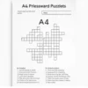 a4 crossword puzzle sheet printed — single page activity sheet