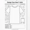 a4 design your own t shirt printed — single page activity sheet