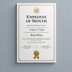 a4 employee of the month printed — single sheet employee print