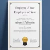 a4 employee of the year printed — single sheet employee print