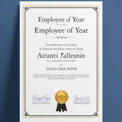 a4 employee of the year printed — single sheet employee print
