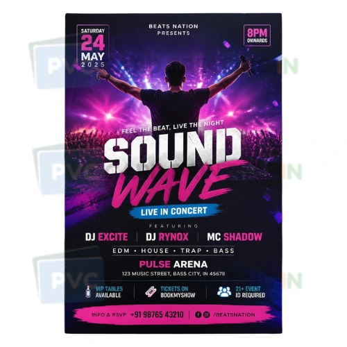 a4 event flyer printed sheet — concert party promotional leaflet print