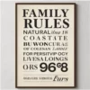 a4 family rules wall art printed — family wall art poster single sheet