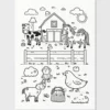 a4 farm animal colouring printed — single page activity sheet
