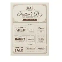 a4 fathers day voucher sheet printed — single sheet fathers print