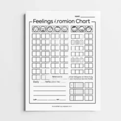 a4 feelings emotions chart printed — single page activity sheet
