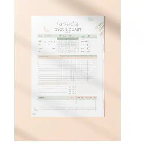a4 fertility cycle chart printed — single sheet fertility page