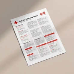 a4 first aid reference sheet printed — single sheet first page (1)
