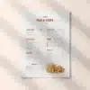 a4 fish and chips menu a4 printed — single sheet fish page (1)