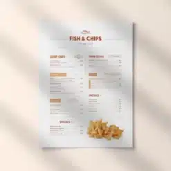 a4 fish and chips menu a4 printed — single sheet fish page (1)