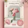 a4 florist shop flyer printed — single sheet business flyer leaflet