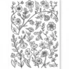 a4 flowers colouring page printed — single page activity sheet