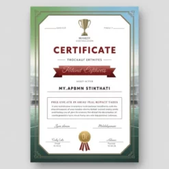 a4 football trophy certificate printed — single sheet football print