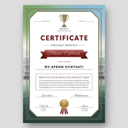 a4 football trophy certificate printed — single sheet football print