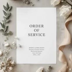 a4 funeral order of service printed — single sheet funeral print