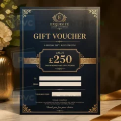 a4 gift voucher certificate printed — premium branded voucher single sheet
