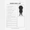 a4 guess who i am sheet printed — single page activity sheet