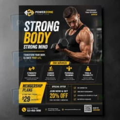 a4 gym fitness promotional flyer printed — personal trainer leaflet sheet