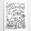 a4 halloween colouring page printed — single page activity sheet