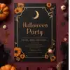 a4 halloween party invite printed — single sheet halloween print