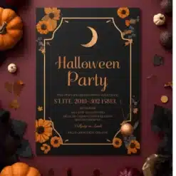 a4 halloween party invite printed — single sheet halloween print