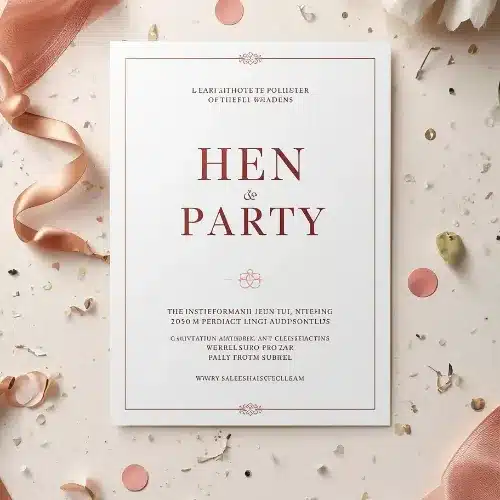 a4 hen party invitation printed — single sheet hen print