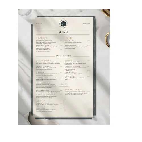 a4 hotel room service menu printed — single sheet hotel page (1)