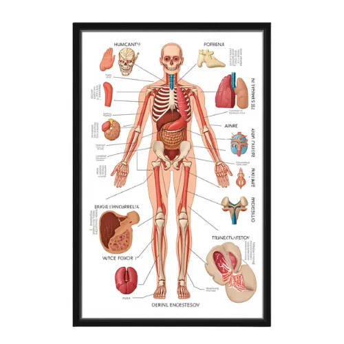 a4 human body anatomy printed — human wall art poster single sheet