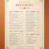 a4 indian restaurant menu a4 printed — single sheet indian page