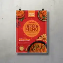 a4 indian takeaway menu flyer printed — single sheet business flyer leaflet