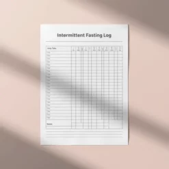 a4 intermittent fasting log printed — single sheet intermittent page (1)
