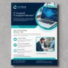 a4 it support services flyer printed — single sheet business flyer leaflet