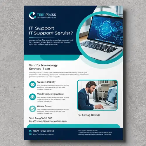 a4 it support services flyer printed — single sheet business flyer leaflet
