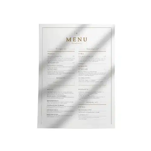 a4 italian restaurant menu a4 printed — single sheet italian page (1)