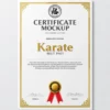 a4 karate belt certificate printed — single sheet karate print