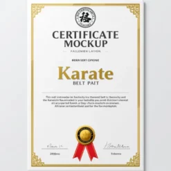 a4 karate belt certificate printed — single sheet karate print