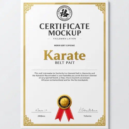 a4 karate belt certificate printed — single sheet karate print