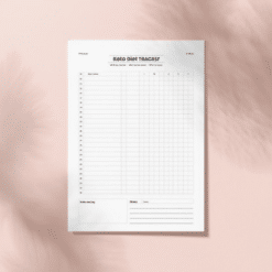 a4 keto diet tracker printed — single sheet keto page (1)