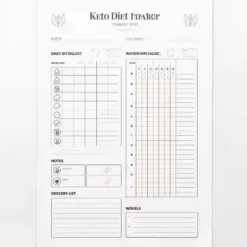 a4 keto diet tracker printed — single sheet keto page