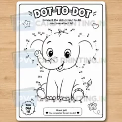a4 kids dot to dot activity sheet printed — number connect game page