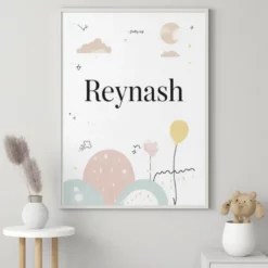 a4 kids name personalised printed — kids wall art poster single sheet (2)
