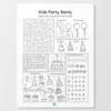 a4 kids party activity sheet printed — single page activity sheet